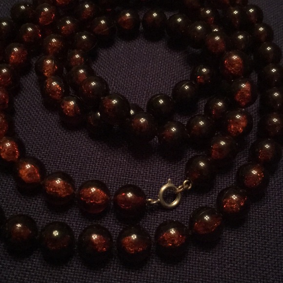 🐞 48” super long amber bead necklace - Picture 2 of 3